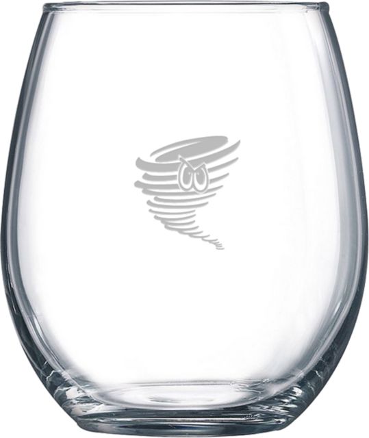 Centenary Univ Libbey Stemless Glass 17oz Cyclone Athletic Logo Engraved - ONLINE ONLY
