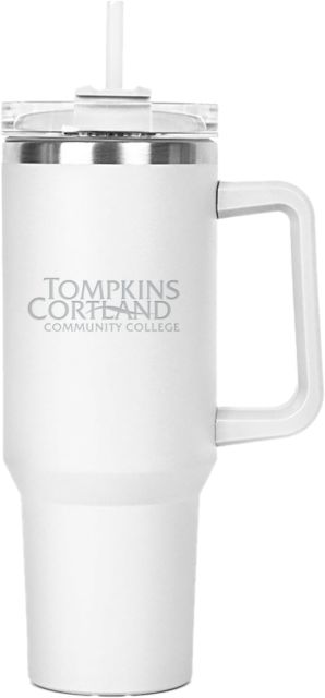 Tompkins Cortland Hippo Mug & Straw Lid with Twist Closure 40 oz Tompkins Cortland Community College - Primary Word Mark Engraved - ONLINE ONLY