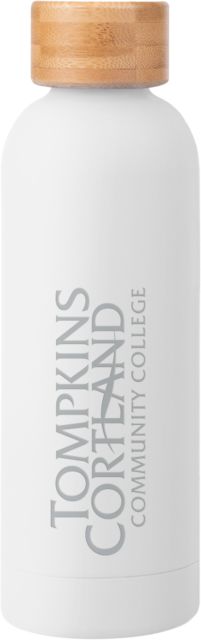 Tompkins Cortland Blair Stainless Bottle w/ Bamboo Lid 17 oz Tompkins Cortland Community College - Primary Word Mark Engraved - ONLINE ONLY