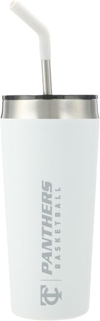 Tompkins Cortland Faye Vacuum Tumbler w/ Stainless Straw 20 oz TC Panthers - Basketball Engraved - ONLINE ONLY
