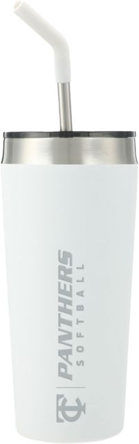 Tompkins Cortland Faye Vacuum Tumbler w/ Stainless Straw 20 oz TC Panthers - Softball Engraved - ONLINE ONLY