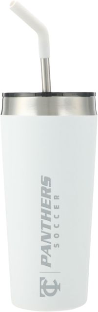 Tompkins Cortland Faye Vacuum Tumbler w/ Stainless Straw 20 oz TC Panthers - Soccer Engraved - ONLINE ONLY