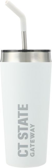 Connecticut Faye Vacuum Tumbler w/ Stainless Straw 20 oz CT State Gateway Engraved - ONLINE ONLY