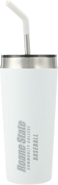 Roane State Faye Vacuum Tumbler w/ Stainless Straw 20 oz Roane State CC - Baseball Engraved - ONLINE ONLY