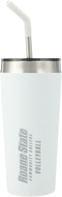 Roane State Faye Vacuum Tumbler w/ Stainless Straw 20 oz Roane State CC - Volleyball Engraved - ONLINE ONLY