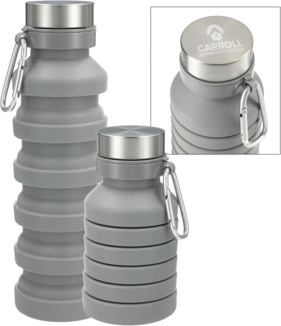 Carroll CC Zigoo Silicone Collapsible Bottle 18oz Carroll - Institutional Mark Stacked Engraved - ONLINE ONLY