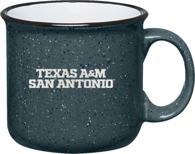 Texas A&M San Antonio Campfire Mug 15 oz Texas A&M San Antonio Wordmark Stacked Engraved - ONLINE ONLY