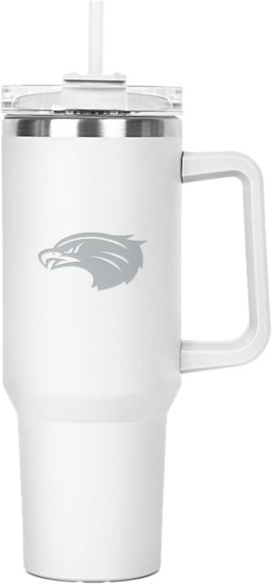 Houston Clear Lake Hippo Mug & Straw Lid with Twist Closure 40 oz UHCL - Hawk Head Engraved - ONLINE ONLY