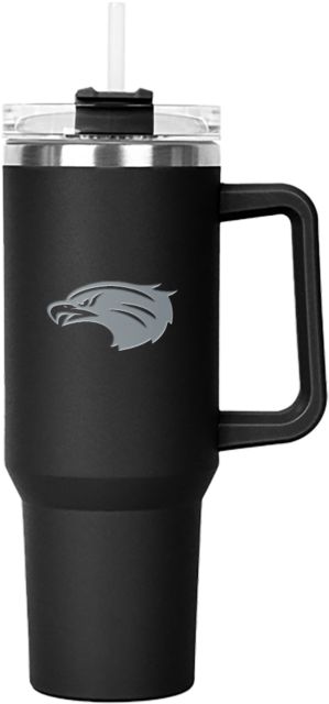 Houston Clear Lake Hippo Mug & Straw Lid with Twist Closure 40 oz UHCL - Hawk Head Engraved - ONLINE ONLY