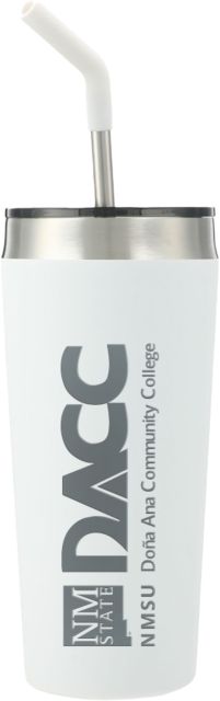 Dona Ana Faye Vacuum Tumbler w/ Stainless Straw 20 oz Dona Ana Community College Wordmark w NMSU Logo Engraved