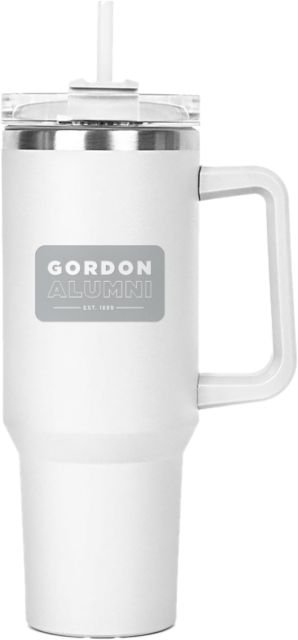 Gordon College Hippo Mug & Straw Lid with Twist Closure 40 oz Alumni - Est. Date Box Engraved - ONLINE ONLY