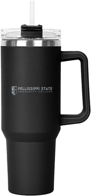 Pellissippi Hippo Mug & Straw Lid with Twist Closure 40 oz Pellissippi State Community College Logo Engraved - ONLINE ONLY