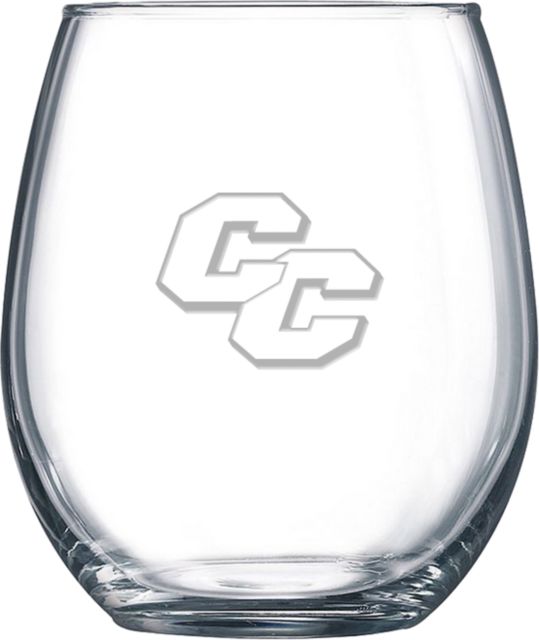 Curry College Libbey Stemless Glass 17oz Curry College Primary Athletic Mark  Engraved - ONLINE ONLY