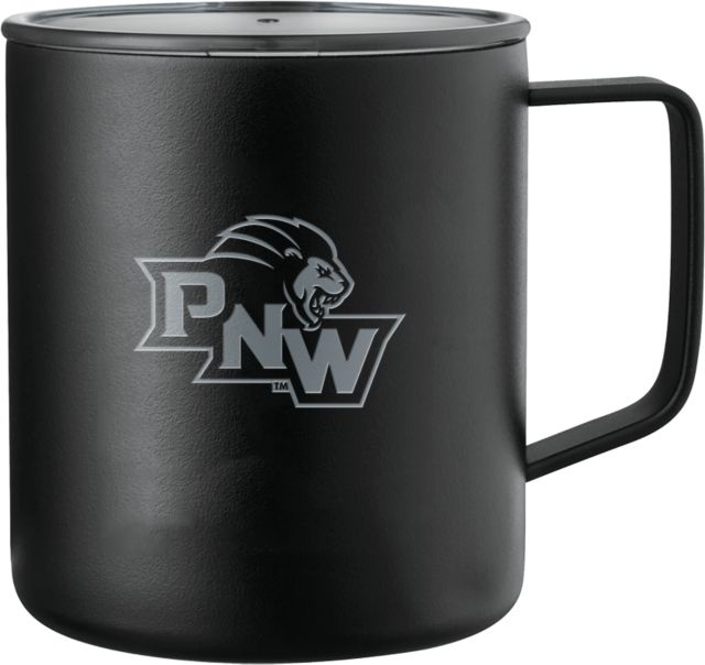 Purdue Northwest Rover Camp Vacuum Insulated Mug 14oz PNW Stacked Diagonal Engraved - ONLINE ONLY