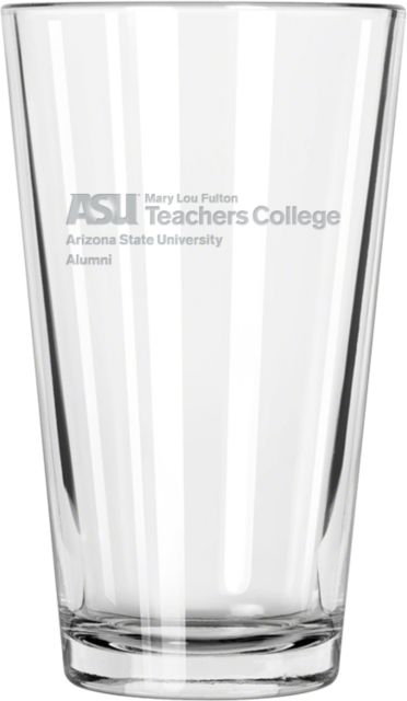 Arizona State Libbey Pint Glass 16oz Mary Lou Fulton Teachers College Alumni Engraved - ONLINE ONLY