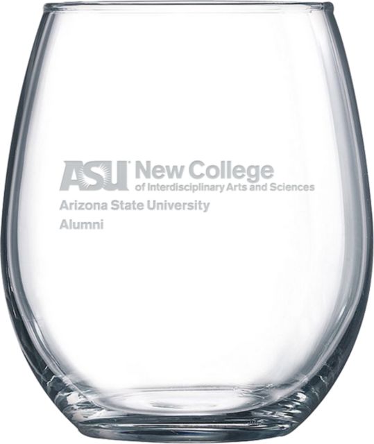 Arizona State Libbey Stemless Glass 17oz New College of Interdisciplinary Arts and Sciences Alumni Engraved - ONLINE ONLY