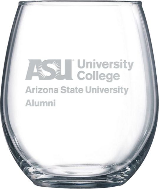 Arizona State Libbey Stemless Glass 17oz University College Alumni Engraved - ONLINE ONLY