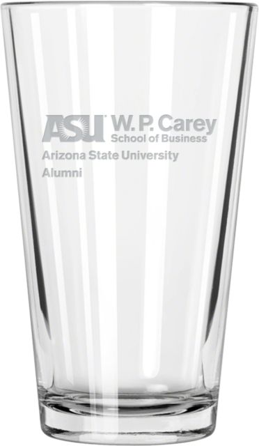 Arizona State Libbey Pint Glass 16oz W P Carey School of Business Alumni Engraved - ONLINE ONLY