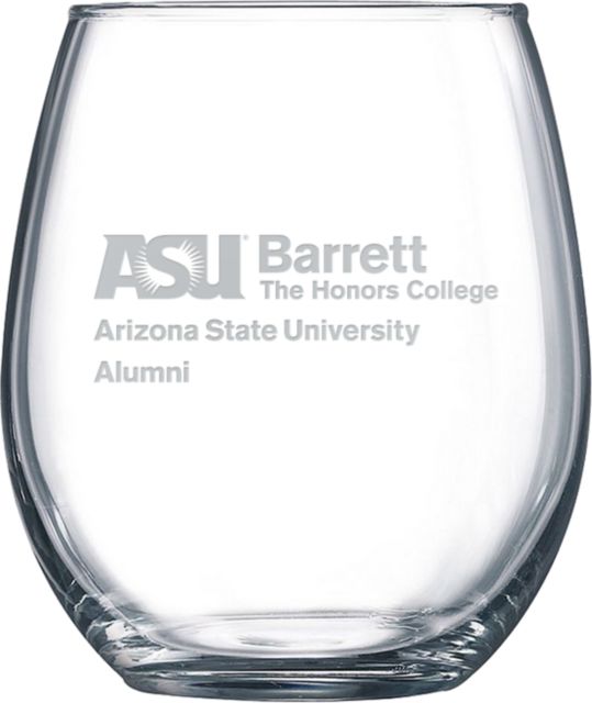 Arizona State Libbey Stemless Glass 17oz Barrett The Honors College Alumni Engraved - ONLINE ONLY
