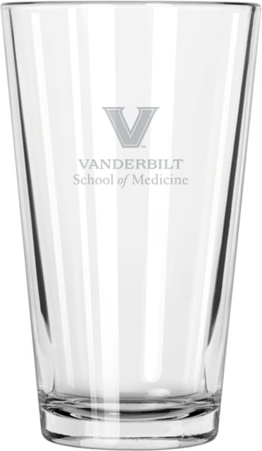 Vanderbilt Libbey Pint Glass 16oz School of Medicine - Stacked Engraved - ONLINE ONLY