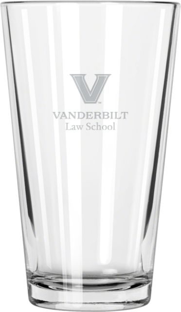 Vanderbilt Libbey Pint Glass 16oz Law School - Stacked Engraved - ONLINE ONLY