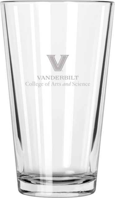 Vanderbilt Libbey Pint Glass 16oz College of Arts and Science - Stacked Engraved - ONLINE ONLY