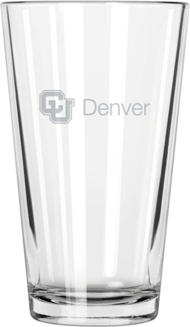 Colorado Denver Libbey Pint Glass 16oz CU Denver Engraved