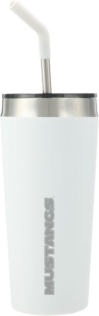 Midwestern State Faye Vacuum Tumbler w/ Stainless Straw 20 oz MSU Mustangs Spirit Mark Engraved - ONLINE ONLY