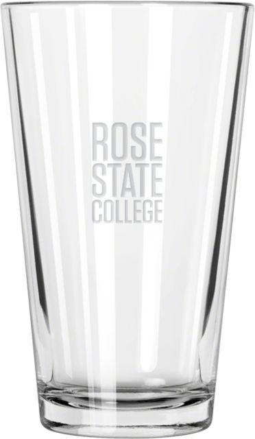 Rose State Libbey Pint Glass 16oz Primary Mark Engraved - ONLINE ONLY