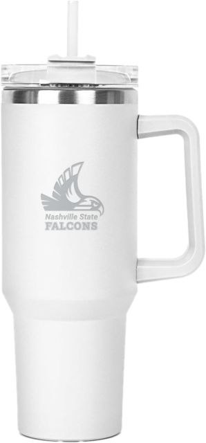 Nashville State Hippo Mug & Straw Lid with Twist Closure 40 oz Nashville State Falcons Mascot Engraved - ONLINE ONLY