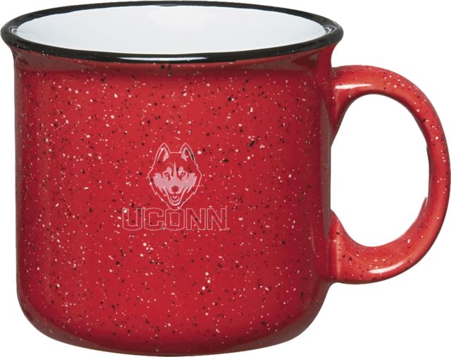 UConn Campfire Mug 15 oz Husky UConn Lockup Stacked Reversed Engraved