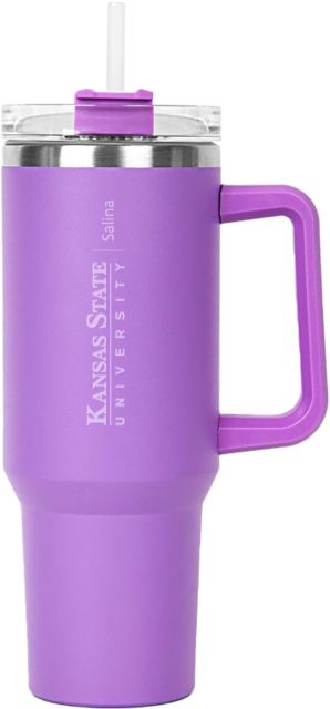 Kansas State Hippo Mug & Straw Lid with Twist Closure 40 oz K State Salina Engraved - ONLINE ONLY