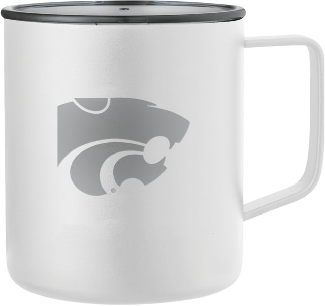 Kansas State Rover Camp Vacuum Insulated Mug 14oz K State Primary Athletic Mark Engraved - ONLINE ONLY
