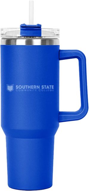 Southern State Hippo Mug & Straw Lid with Twist Closure 40 oz Sothern State Community College Primary Mark Engraved - ONLINE ONLY