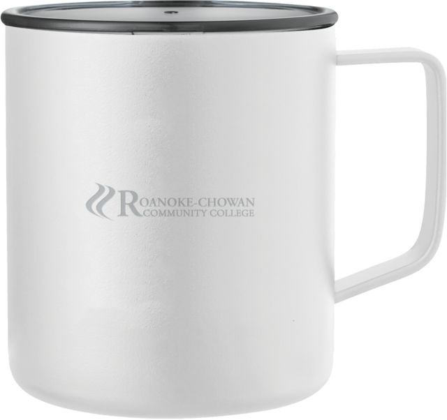 Roanoke Chowan Rover Camp Vacuum Insulated Mug 14oz Primary Wordmark Engraved - ONLINE ONLY