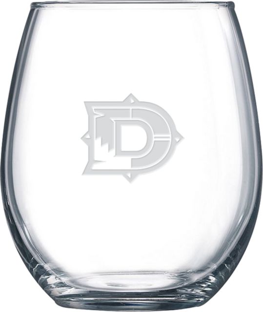 Dine College Libbey Stemless Glass 17oz Letter Mark Engraved - ONLINE ONLY