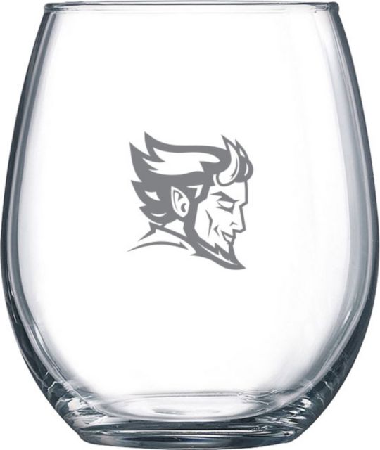 Merced College Libbey Stemless Glass 17oz Devil Engraved - ONLINE ONLY
