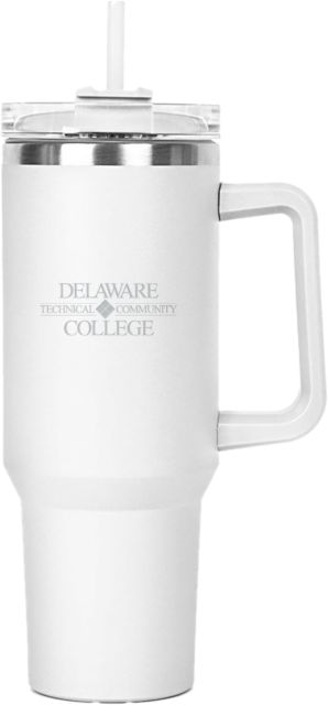 Delaware Tech CC Hippo Mug & Straw Lid with Twist Closure 40 oz Delaware Tech Flat Wordmark Engraved - ONLINE ONLY