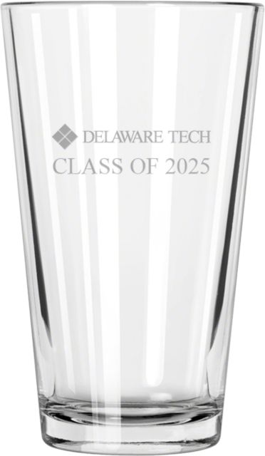 Delaware Tech CC Libbey Pint Glass 16oz Delaware Tech Class of 2025 Engraved - ONLINE ONLY