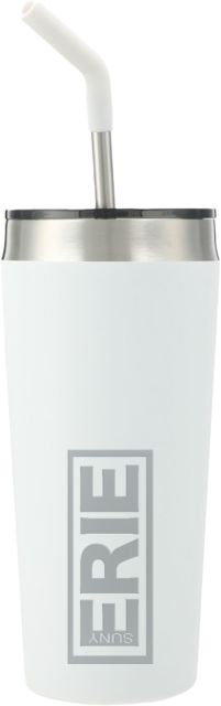 Erie CC Faye Vacuum Tumbler w/ Stainless Straw 20 oz SUNY Erie Wordmark Engraved - ONLINE ONLY