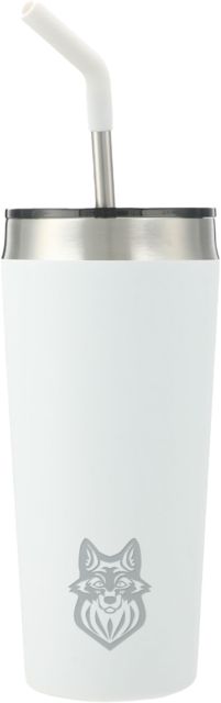 Metropolitan Longview Faye Vacuum Tumbler w/ Stainless Straw 20 oz Metropolitan Community College Mascot Engraved - ONLINE ONLY