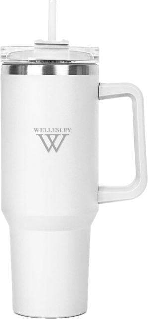Wellesley Hippo Mug & Straw Lid with Twist Closure 40 oz Wellesley College Primary Mark Engraved - ONLINE ONLY