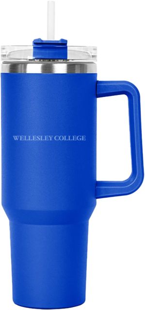 Wellesley Hippo Mug & Straw Lid with Twist Closure 40 oz Wellesley College Wordmark Engraved - ONLINE ONLY