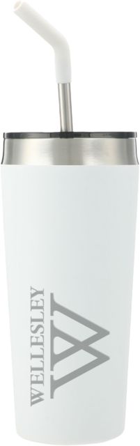 Wellesley Faye Vacuum Tumbler w/ Stainless Straw 20 oz Wellesley College Primary Mark Engraved - ONLINE ONLY