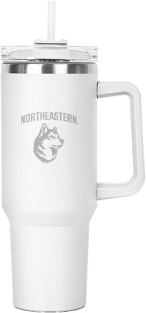 Northeastern Hippo Mug & Straw Lid with Twist Closure 40 oz Northeastern King Husky Lock Up Engraved - ONLINE ONLY