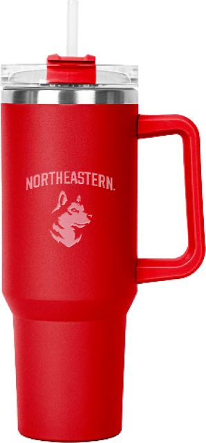 Northeastern Hippo Mug & Straw Lid with Twist Closure 40 oz Northeastern King Husky Lock Up Engraved - ONLINE ONLY