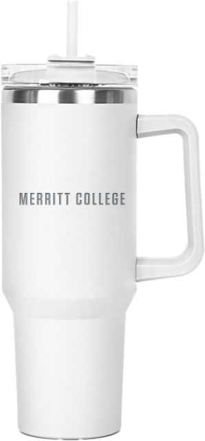 Merritt College Hippo Mug & Straw Lid with Twist Closure 40 oz Merritt College Flat Engraved
