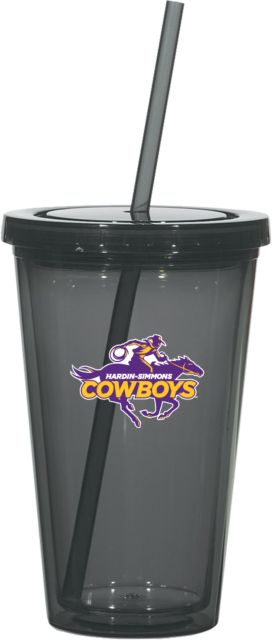 Hardin Simmons Madison Double Wall Tumbler w/Straw 16oz - ONLINE ONLY