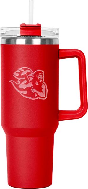 Cal U PA Hippo Mug & Straw Lid with Twist Closure 40 oz California Vulcan Mascot Engraved - ONLINE ONLY