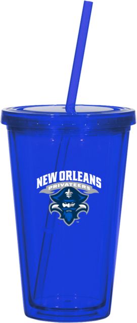 New Orleans Madison Double Wall Tumbler w/Straw 16oz Primary Mark - ONLINE ONLY